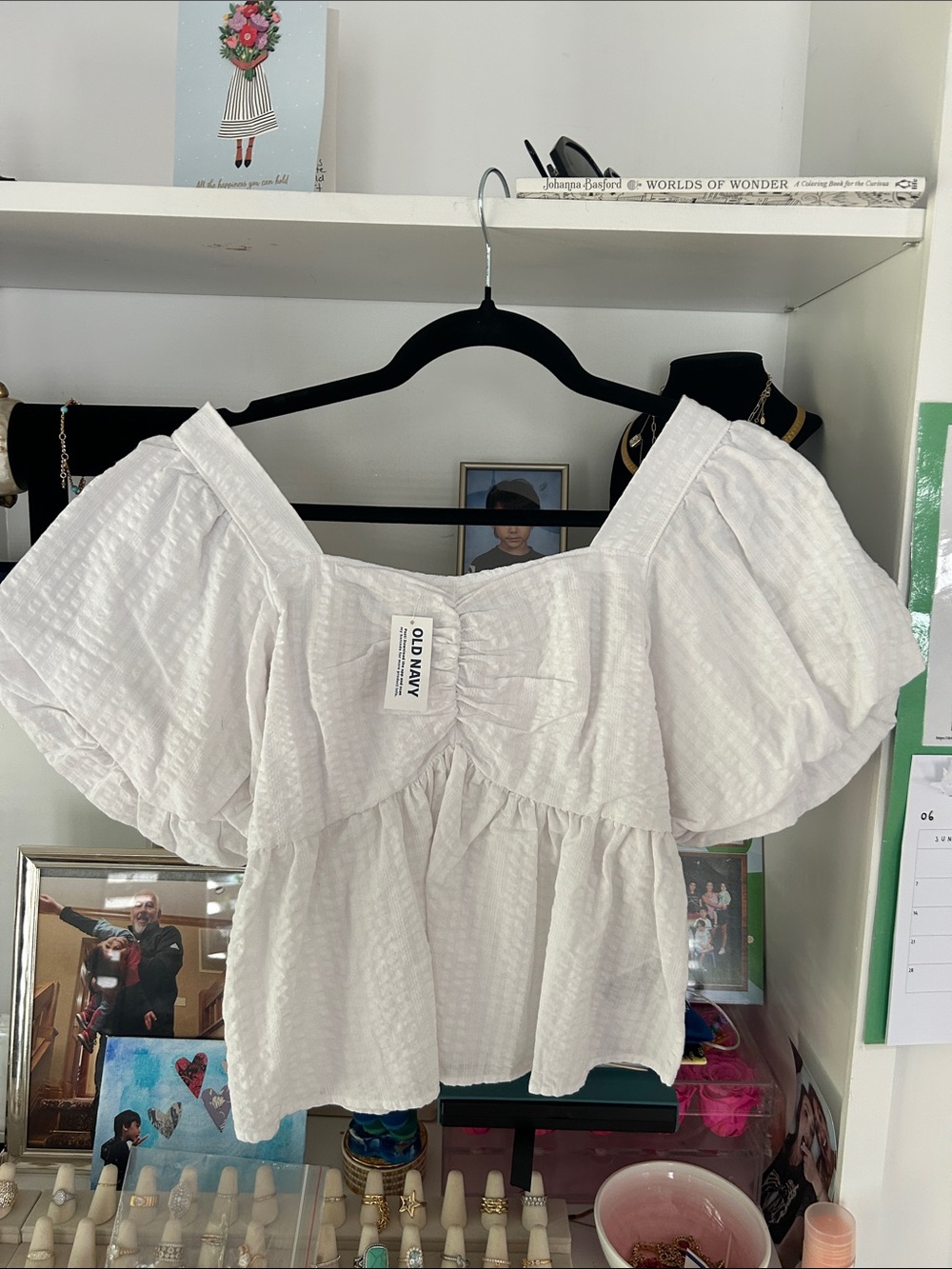 NWT White Balloon Top